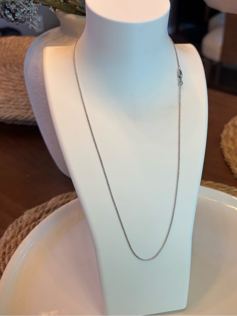 10k White Gold Chain Necklace 18" Inch 0.81mm 1.65g Fine Link Lobster Clasp Real